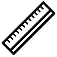 Black and white illustration of a simple ruler measurement tool on white background vector