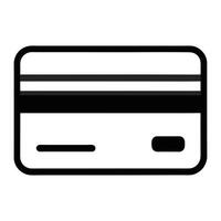 Modern black and white credit card icon representing financial transactions and payments vector