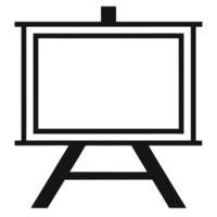 Simple Black And White Easel Illustration For Displaying Artwork Or Information vector