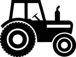 Black And White Tractor Illustration Agriculture Vehicle Farm Machinery Graphics Design vector