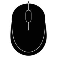 Black and white computer mouse icon isolated on white background vector