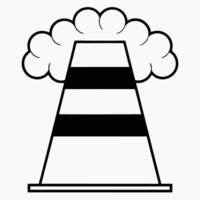 Simple abstract illustration of an industrial chimney with smoke graphic vector