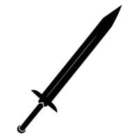 Simple Silhouette Illustration Of A Sword Isolated On White Background vector
