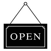 Simple illustration of an open sign indicating business availability vector