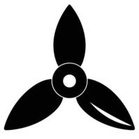 A simple black and white graphic representation of a three bladed propeller design vector