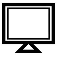Black And White Computer Monitor Icon Minimalist Design Illustration vector