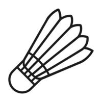 Simple black and white outline illustration of a shuttlecock for badminton vector