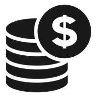 A stack of money with a dollar sign on top vector