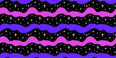 Groovy Waves Seamless Pattern. vector