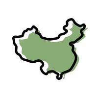 China green map icon. China outline map. Simple icon design. Eps illustration vector