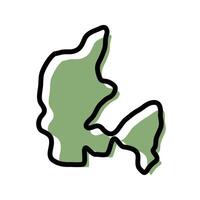 Denmark green map icon. Denmark outline map. Simple icon design. Eps illustration vector