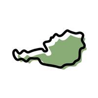 Austria green map icon. Austria outline map. Simple icon design. Eps illustration vector