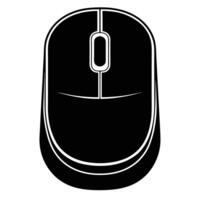 Sleek black and white computer mouse icon perfect for tech related projects vector