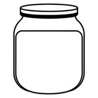 Simple black and white jar illustration with lid suitable for various design projects vector