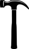 silhouette of a curved claw hammer suitable for carpentry and construction projects vector