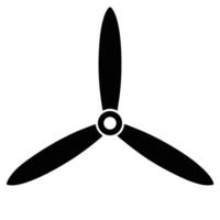 Simplified black and white propeller symbol with three blades on a white background vector