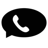 Silhouette telephone icon in a speech bubble with transparency on a white background vector