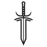 Symbolic sword illustration with geometric design for modern branding and aesthetics vector