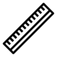 Simple black and white ruler icon representing measurement and precision vector