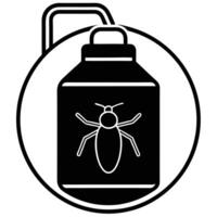 A can of bug spray with a black and white outline vector