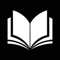 An open book icon on a black background vector