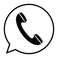 Monochrome phone icon speech bubble communicating message on white background vector