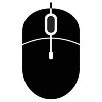 Minimalist computer mouse illustration in black and white design for digital technology vector