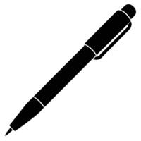 Elegant black ballpoint pen isolated on white background clean minimal design vector
