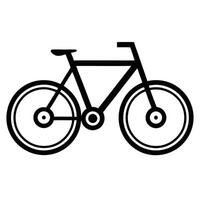 Minimalist black and white bicycle illustration on white background for design elements vector