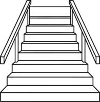Line Art Illustration Of Staircase With Railings Architecture Home Improvement vector