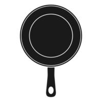 Silhouette of a frying pan isolated on white background simple cookware illustration vector