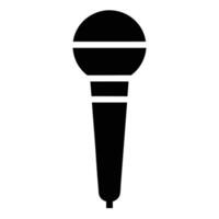 Black microphone icon silhouette isolated on a white background vector