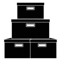A stack of black boxes on a white background vector