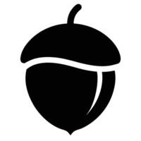 Simple black and white illustration of a single acorn on a clean white background vector