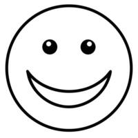 Smiling face emoji outline icon perfect for positive communication and design vector
