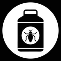 A can of bug spray icon on a black background vector