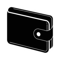 Simple minimalist black and white wallet graphic illustration on a white background vector