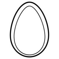 Minimalist black egg outline design with transparent background suitable for projects vector