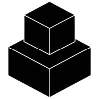 Stacked cubes geometric illustration in minimalist style and monochrome color palette vector