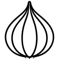 Abstract black outline shape of a bulb or seed on a white background vector