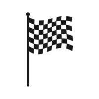 Checkered flag element, Finish race flag fluttering vector