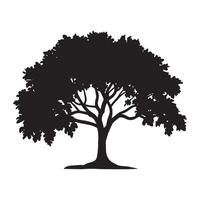 Silhouette of a Large Deciduous Tree vector