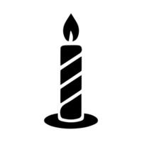 A Lit Candle with a Spiral Design on a Circular Base vector
