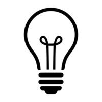 Simple Black Outline Lightbulb Illustration for Ideas Innovation Design Concepts vector