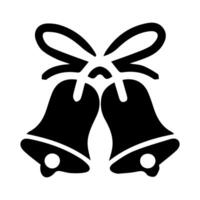 A Pair of Bells Tied Together with a Ribbon Bow vector