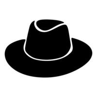 A Simple Black and White Illustration of a Fedora Hat design vector