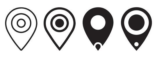Four Location Marker Icons in Different Styles vector