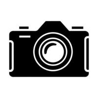 A Simple Black Silhouette Image of a Modern Digital Camera vector