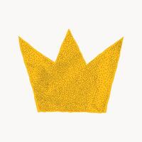Crumpled notebook paper sticker in a crown geometric shape with jagged torn edges on white background. Halftone collage element with gritty details. vector