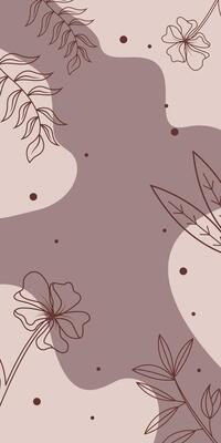 Simple Brown Aesthetic Design Background With Flower
